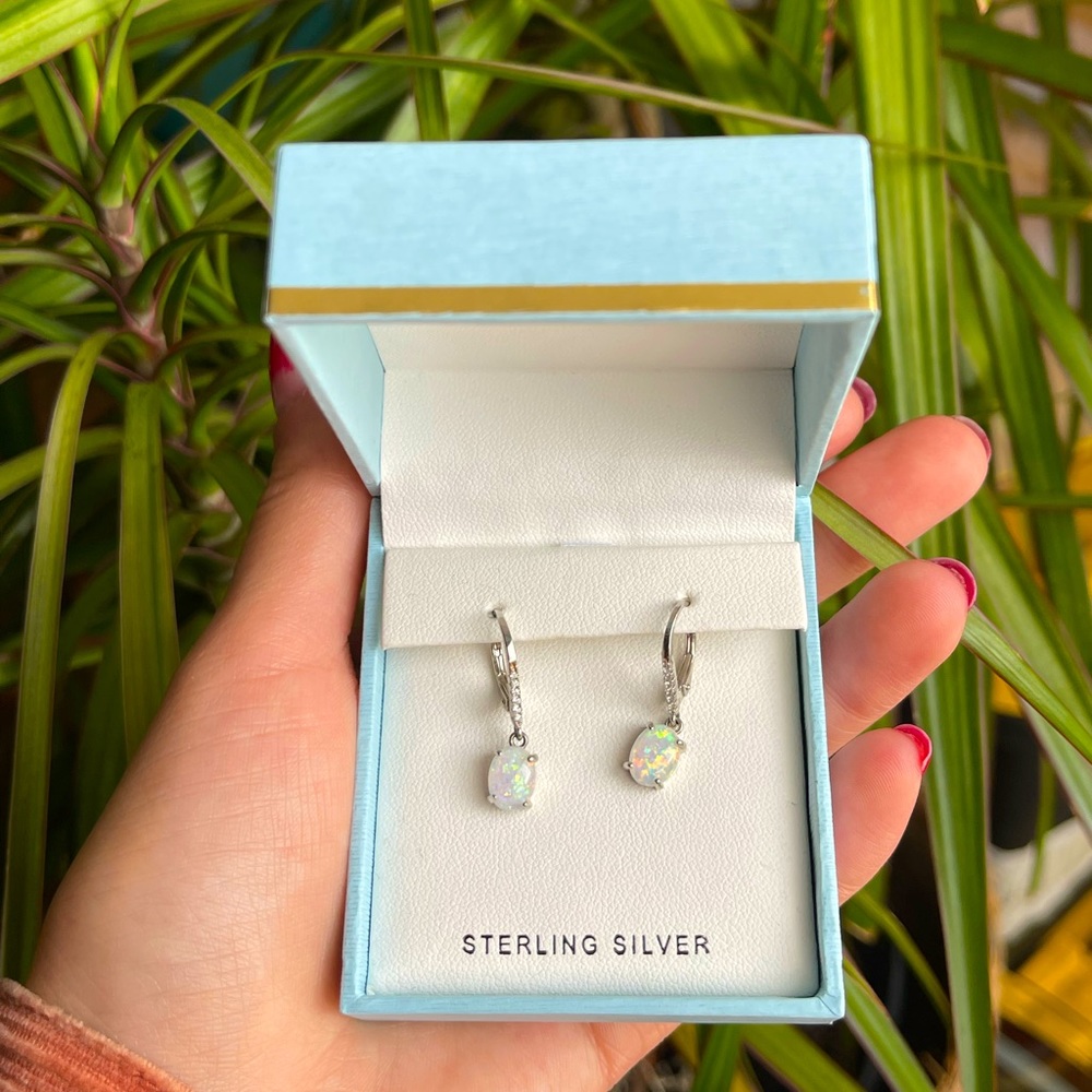 Rachel Zoe opal sterling silver earrings